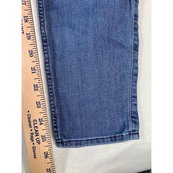 Abercrombie Kids Denim Bib Overalls Size 15/16 Distressed Classic Blue Denim Y2K - Picture 5 of 8